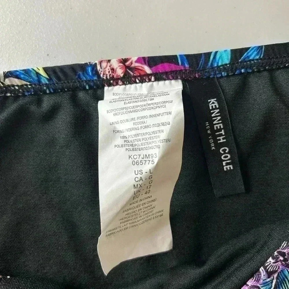 Kenneth Cole New York Strappy Floral Bikini Top & Sash Tab Bottom Size Large NWT - Picture 4 of 5